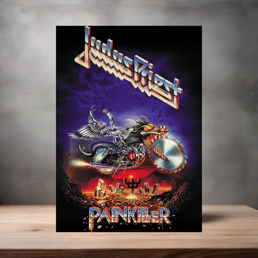 Judas Priest Painkiller poster on aluminum print. Multiple sizes available