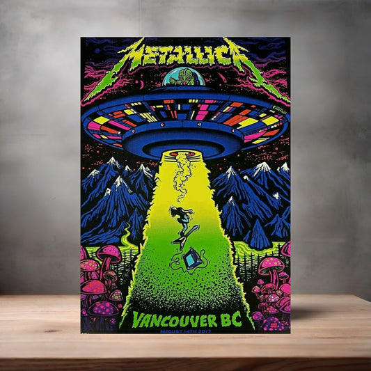 Metallica Vancouver, BC 2017 concert poster on aluminum print. Multiple sizes available