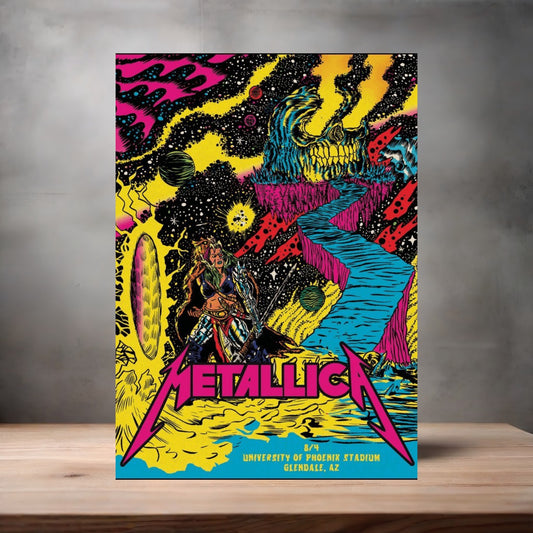 Metallica Glendale, AZ concert poster on aluminum print. Multiple sizes available