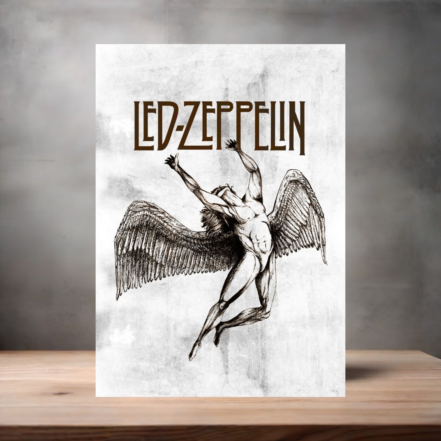 Led Zeppelin Swan Song poster on aluminum print. Multiple sizes available