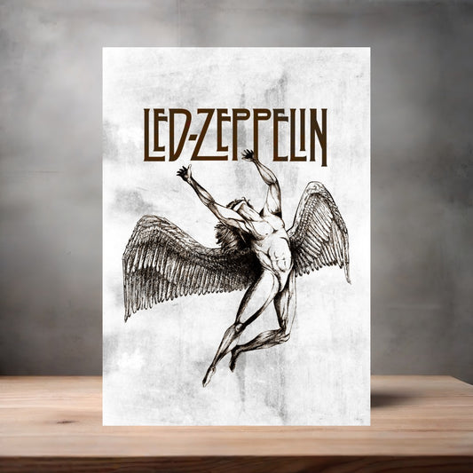 Led Zeppelin Swan Song poster on aluminum print. Multiple sizes available