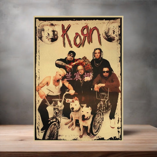 Korn band poster on aluminum print. Multiple sizes available