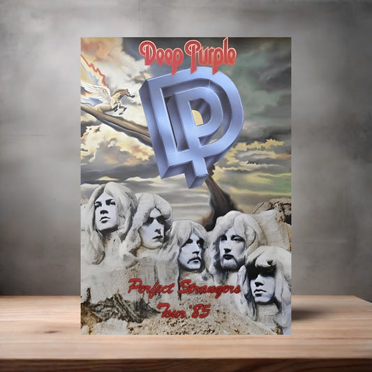 Deep Purple Perfect Strangers tour poster on aluminum print. Multiple sizes available