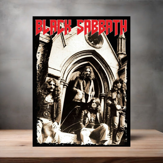Black Sabbath poster on aluminum print. Multiple sizes available
