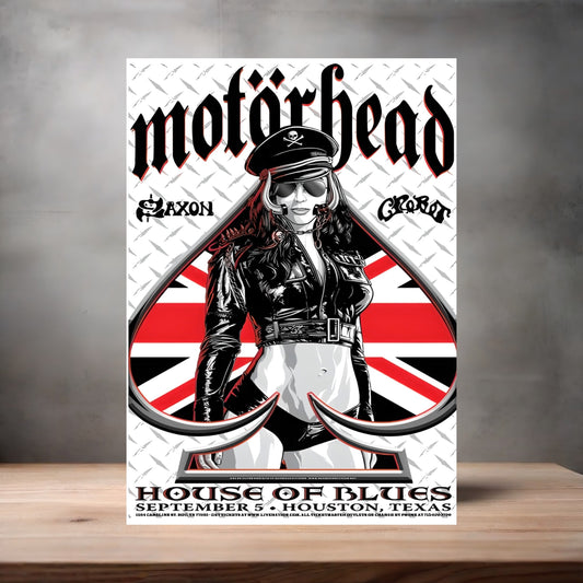 Motorhead House of Blues concert poster on aluminum print. Multiple sizes available