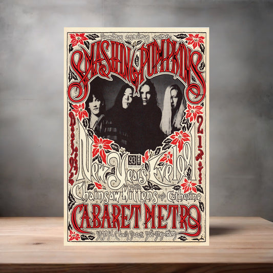 Smashing Pumpkins concert poster on aluminum print. Multiple sizes available