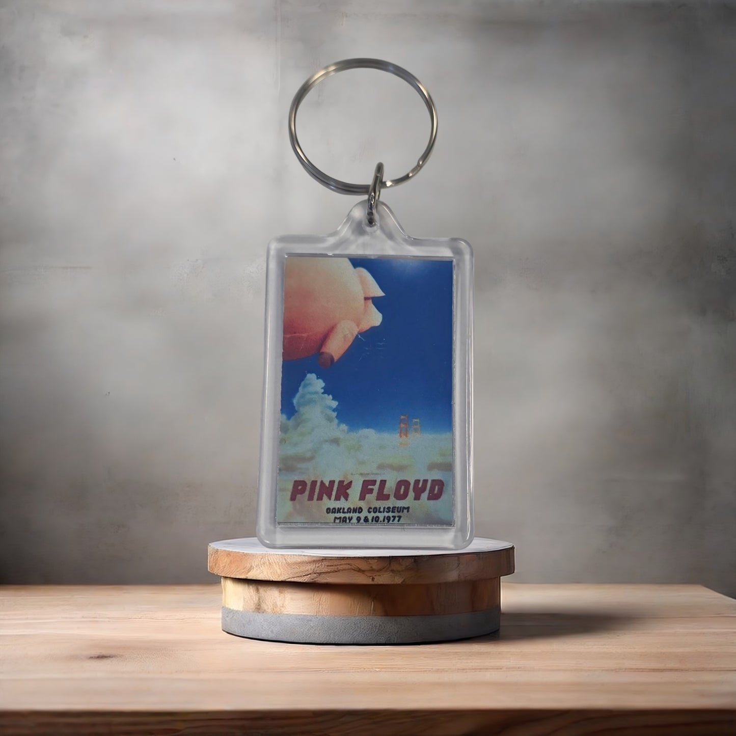 Pink Floyd Oakland coliseum concert poster keychain with metal prints encased. Plenty to choose from