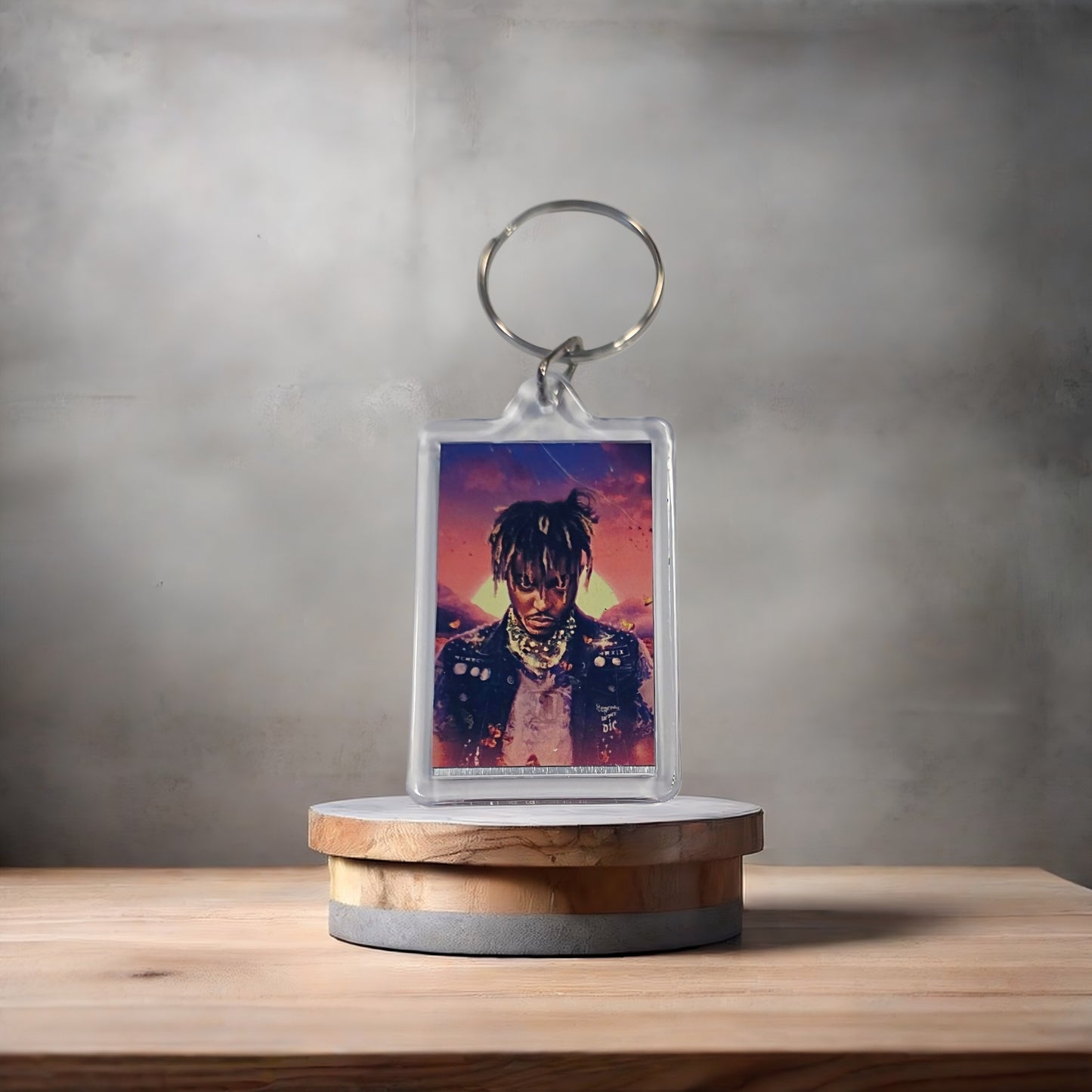 Juice Wrld poster keychain with metal prints encased. Plenty to choose from