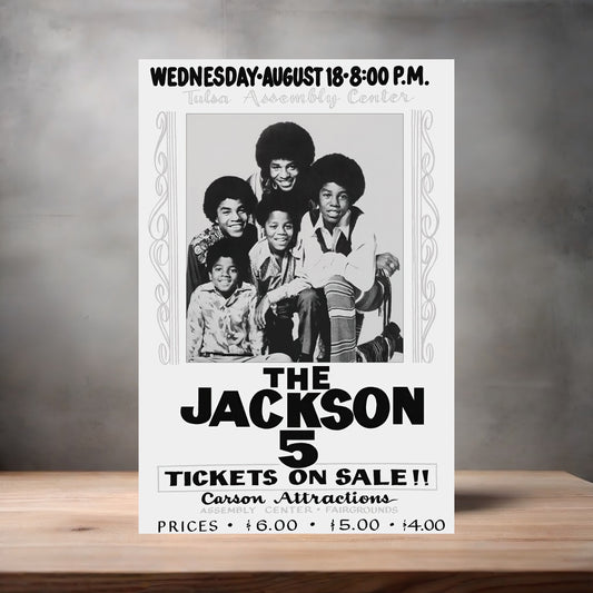 The Jackson 5 concert poster on aluminum print. Multiple sizes available
