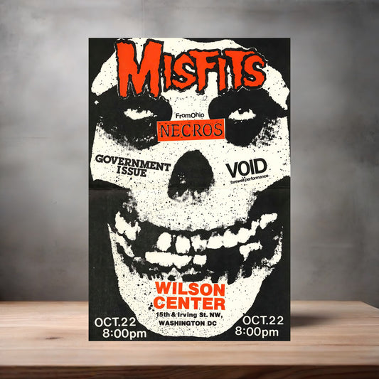 Misfits concert poster on aluminum print. Multiple sizes available