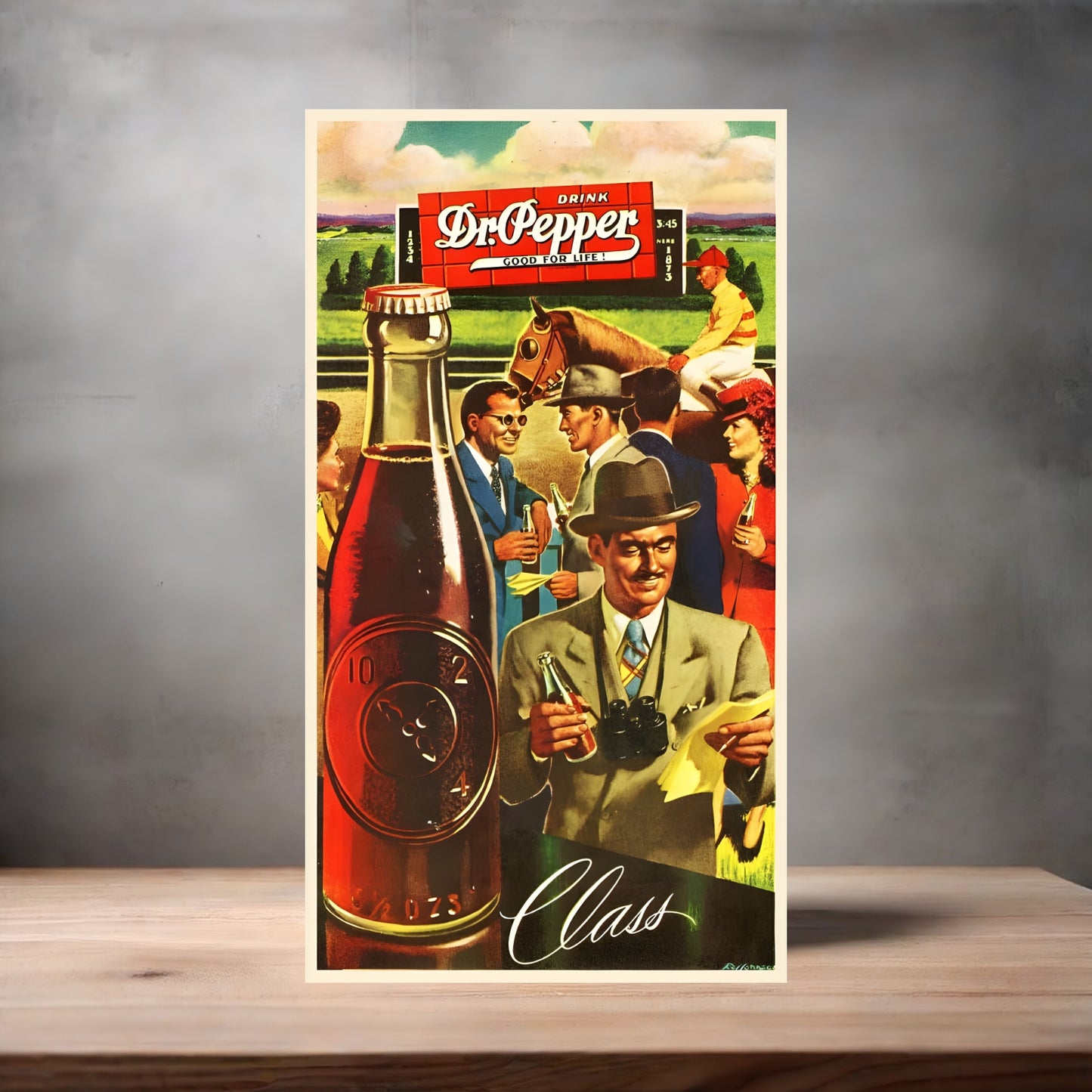 Vintage Dr. Pepper ad poster on aluminum print. Multiple sizes available