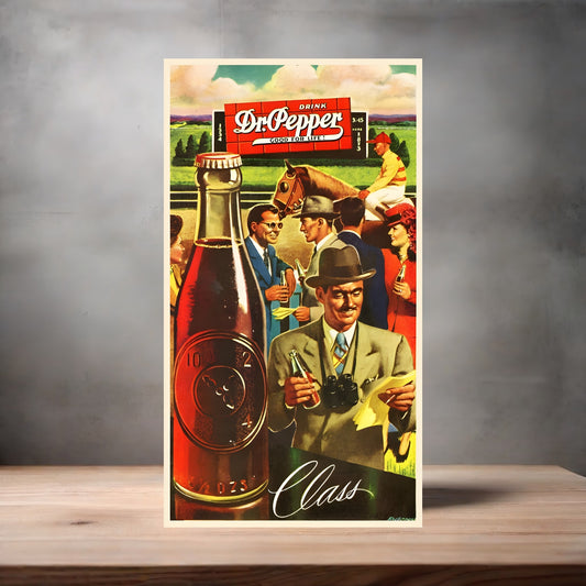 Vintage Dr. Pepper ad poster on aluminum print. Multiple sizes available