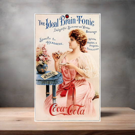 Vintage Coca-Cola ad poster on aluminum print. Multiple sizes available