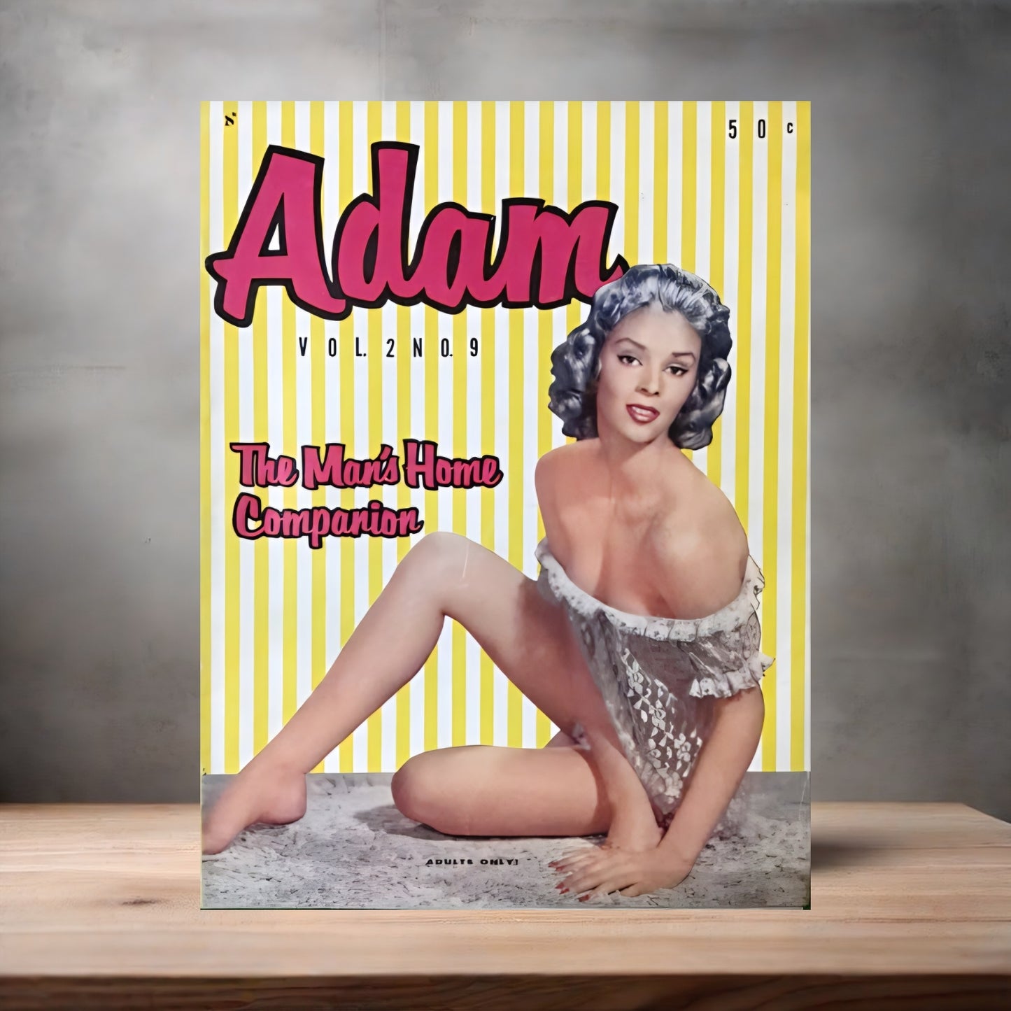 Adam adult magazine poster v2 on aluminum print. Multiple sizes available