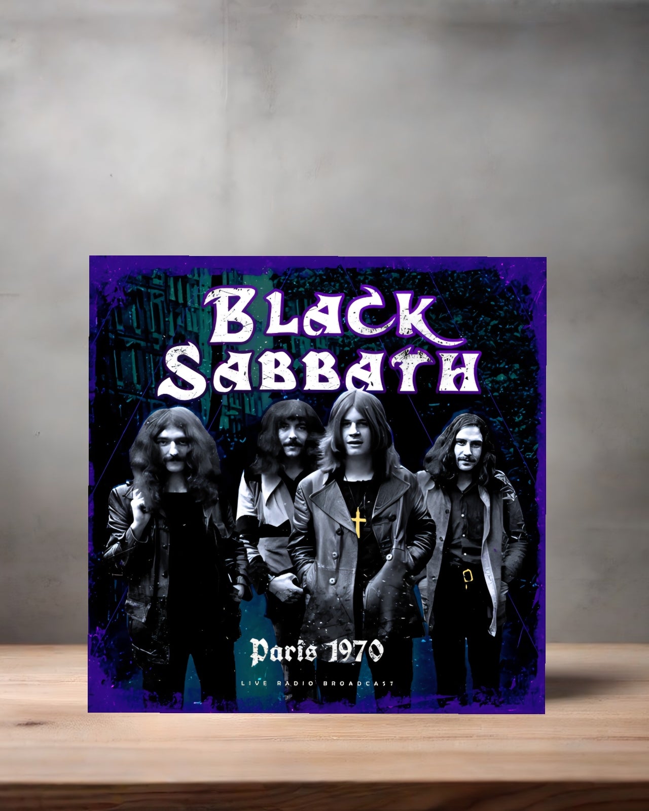 Black Sabbath Paris 1970 poster on aluminum print. Multiple sizes available