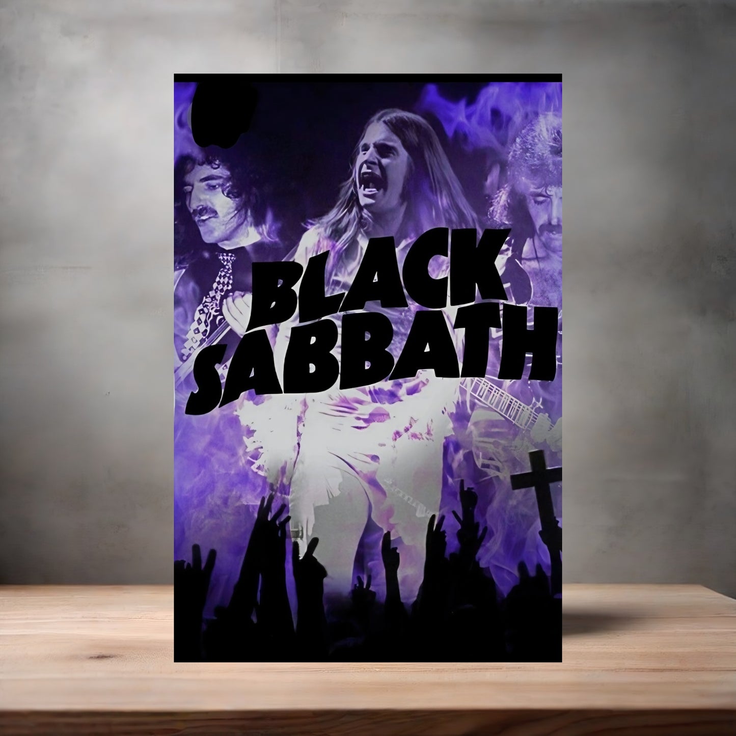 Black Sabbath poster on aluminum print. Multiple sizes available