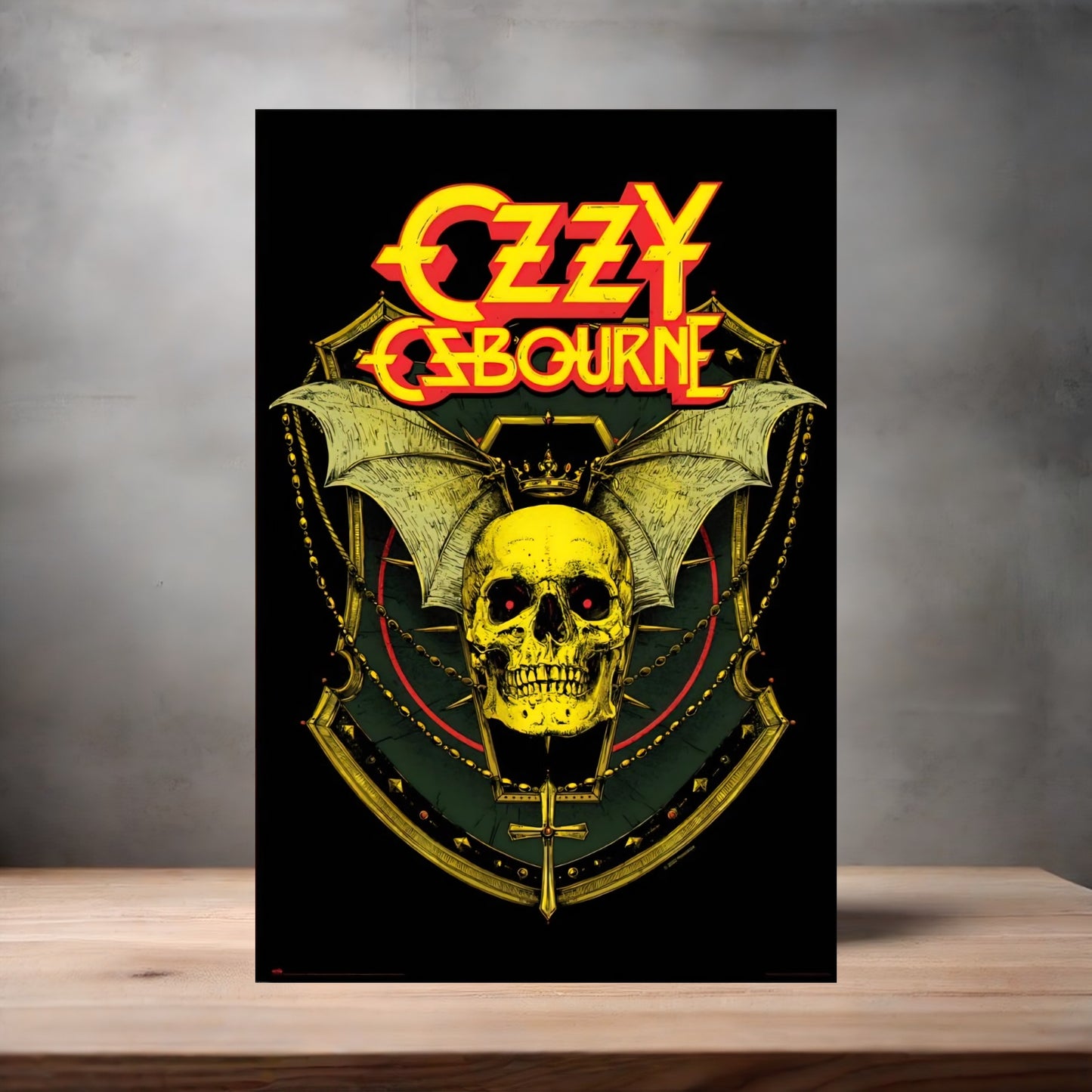 Ozzy Osbourne Skull poster on aluminum print. Multiple sizes available