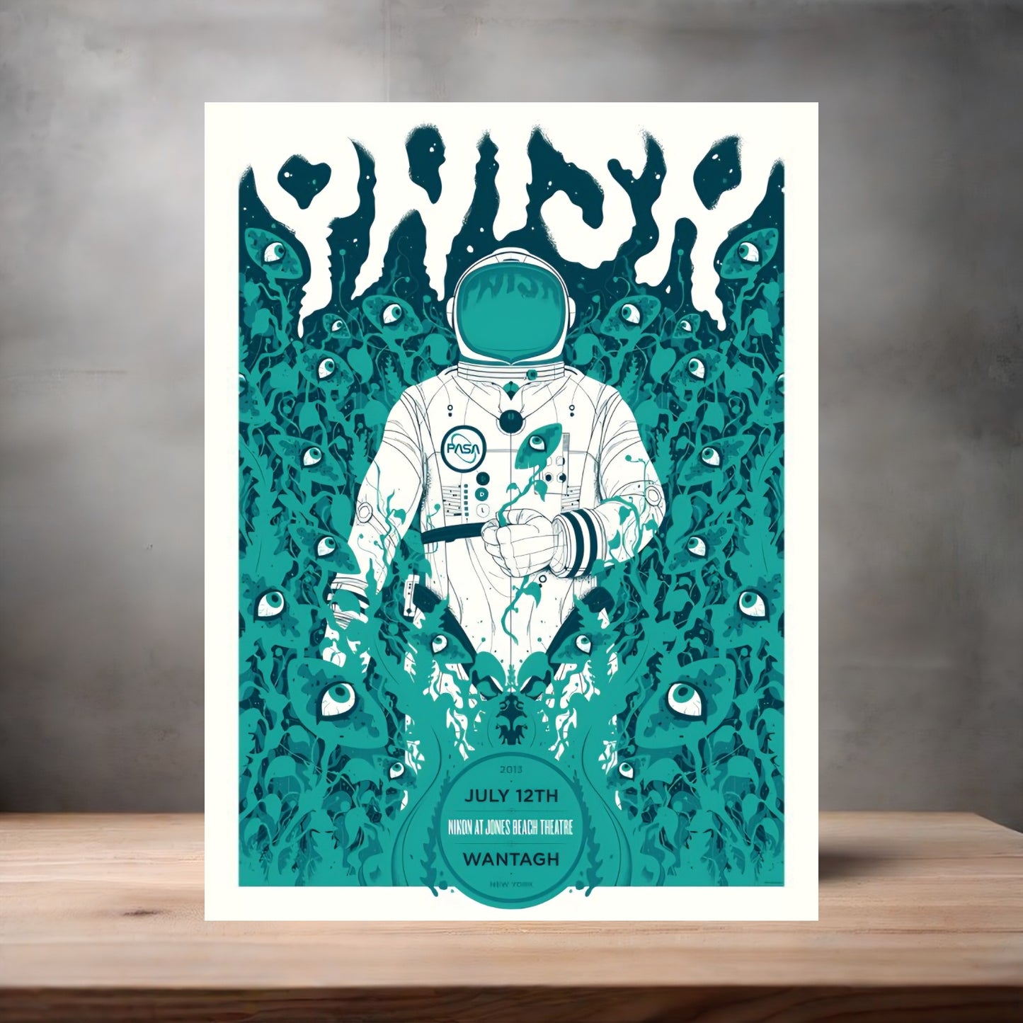 Phish Wantagh concert poster on aluminum print. Multiple sizes available