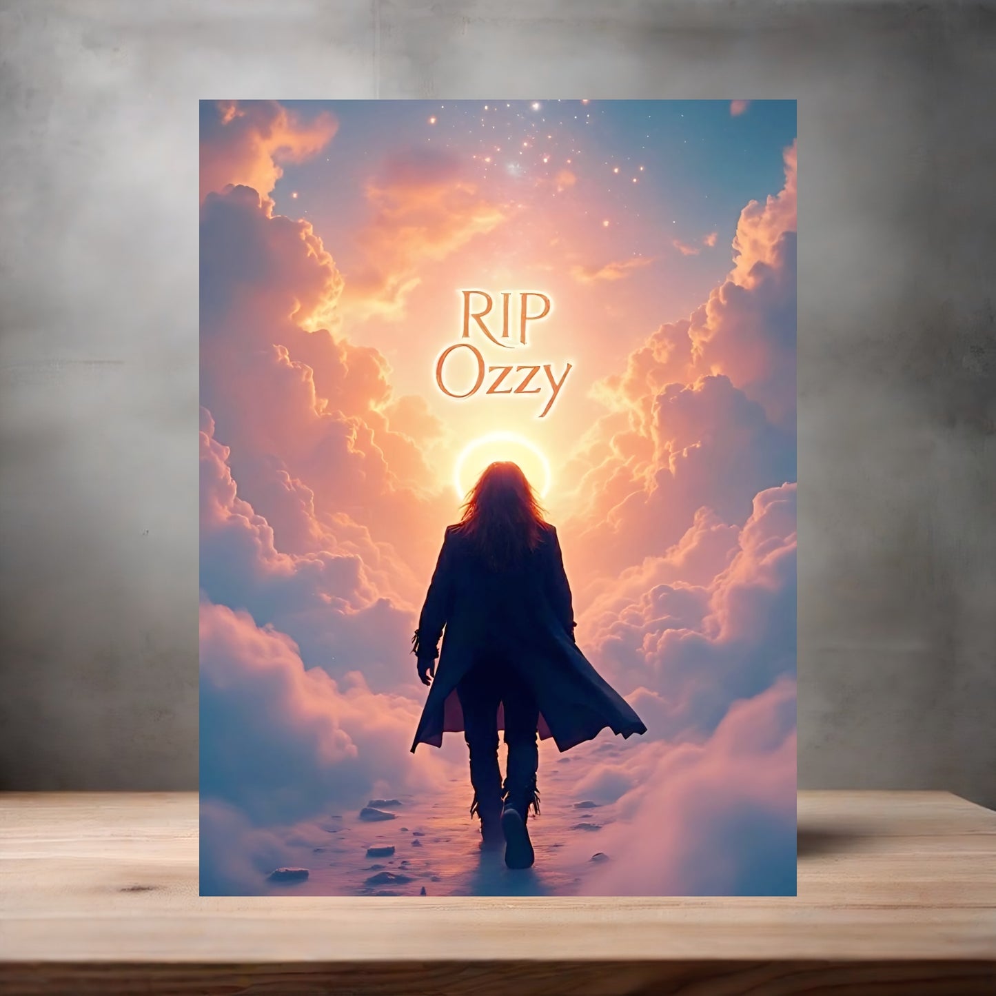 Ozzy Osbourne Pearly Gates RIP Ozzy poster on aluminum print. Multiple sizes available