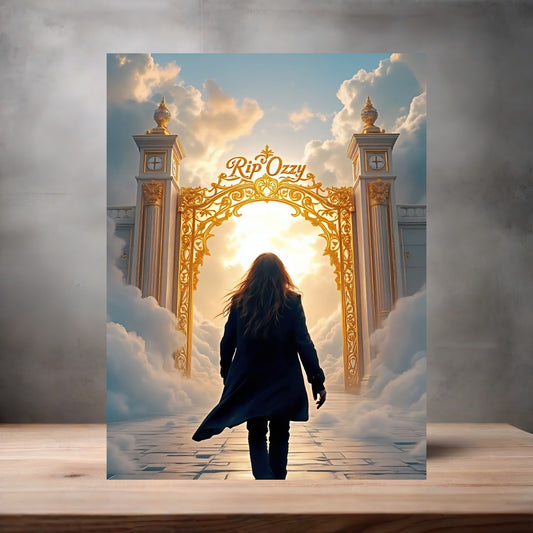 Ozzy Osbourne Pearly Gates RIP Ozzy poster on aluminum print. Multiple sizes available