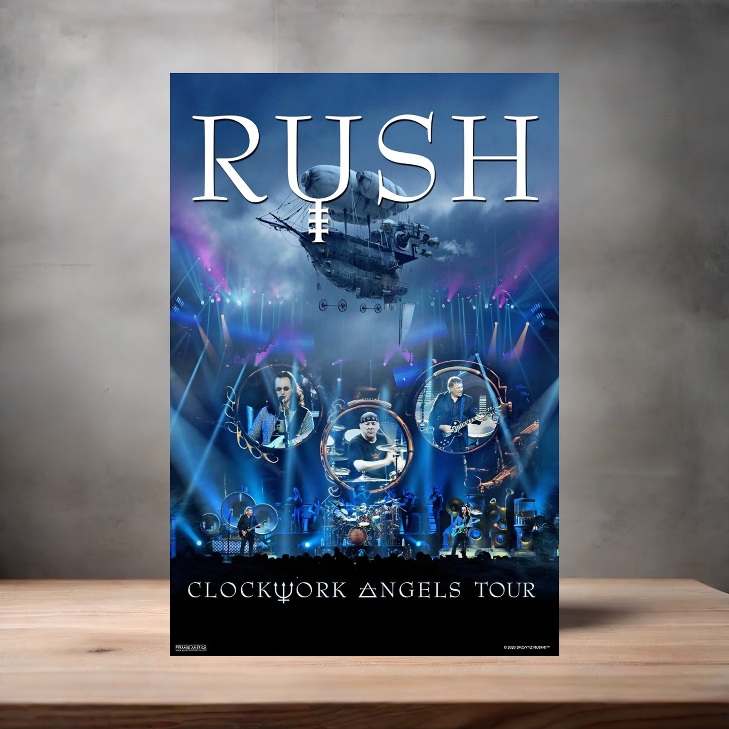 Rush Clockwork Angels Tour poster on aluminum print. Multiple sizes available