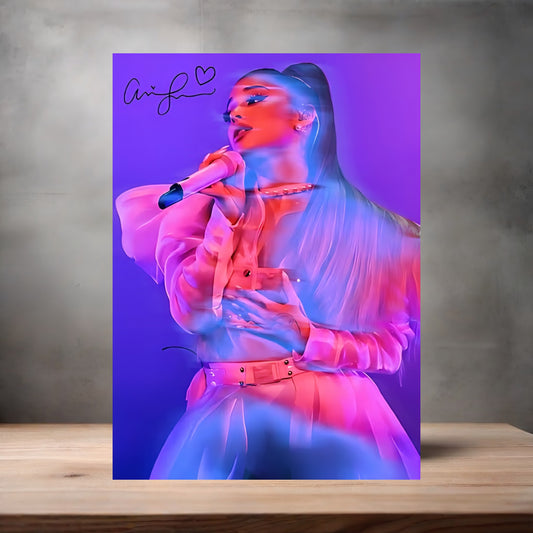 Ariana Grande unique poster on aluminum print. Multiple sizes available