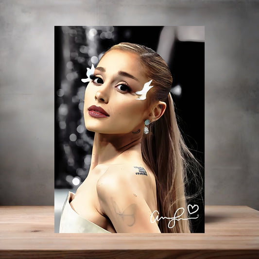 Ariana Grande poster on aluminum print. Multiple sizes available