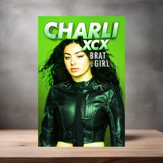 Charli XCX Brat Girl poster on aluminum print. Multiple sizes available