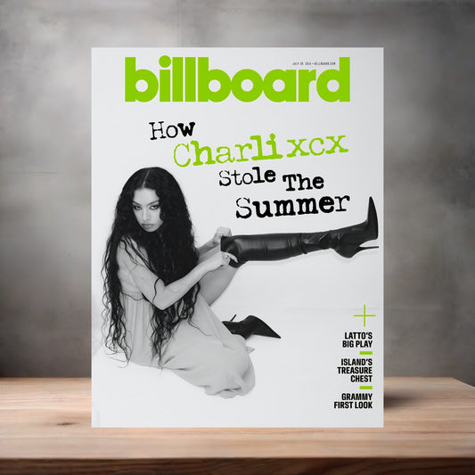 Billboard Magazine cover Charli XCX Brat Girl on aluminum print. Multiple sizes available