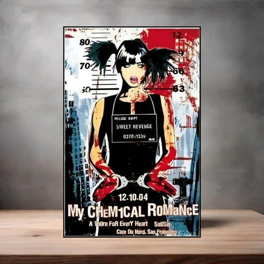 My Chemical Romance San Francisco concert poster on aluminum print. Multiple sizes available