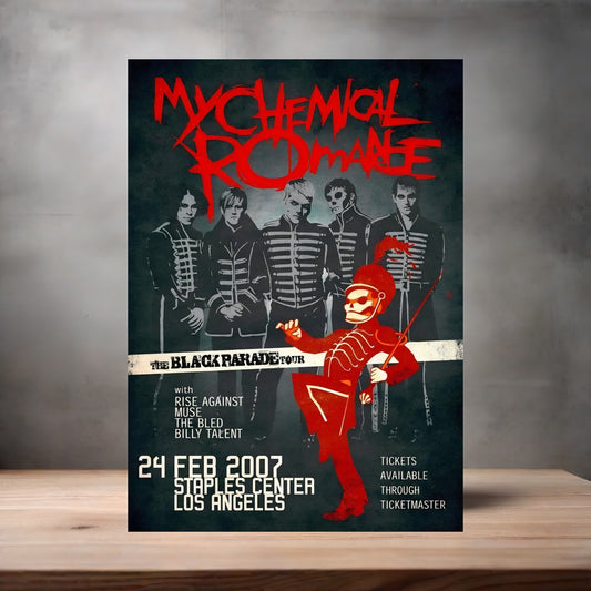 My Chemical Romance Staples Center concert poster on aluminum print. Multiple sizes available