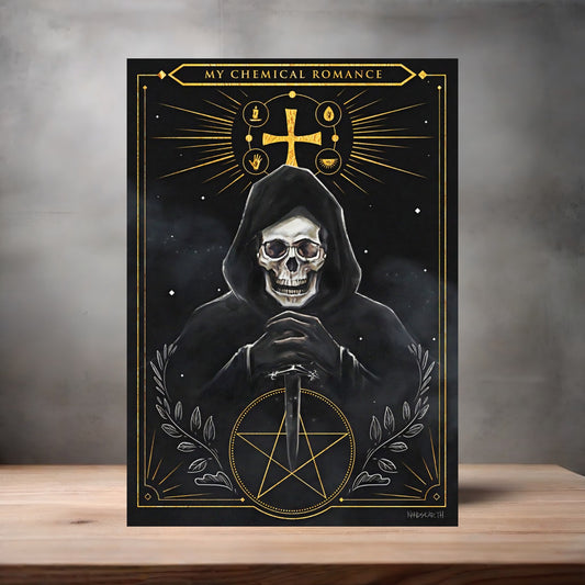 My Chemical Romance Skeleton poster on aluminum print. Multiple sizes available