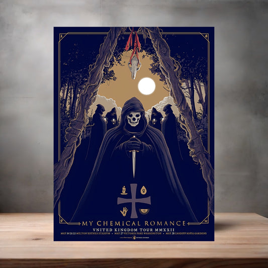 My Chemical Romance United Kingdom Tour poster on aluminum print. Multiple sizes available