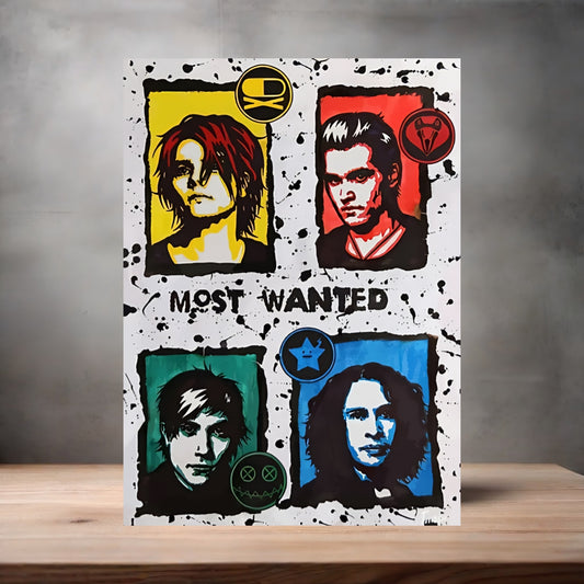 My Chemical Romance most wanted poster on aluminum print. Multiple sizes available