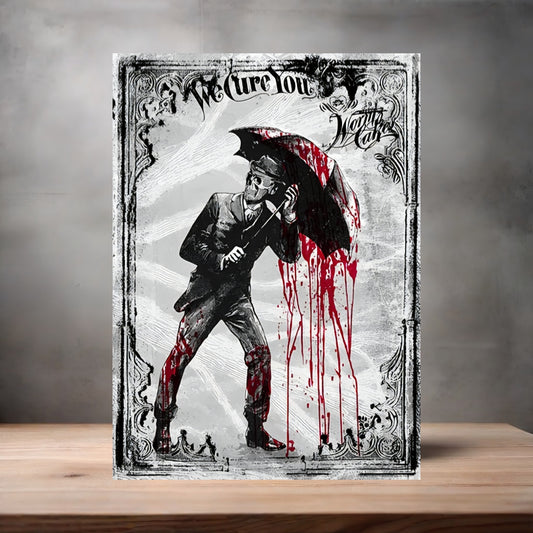 My Chemical Romance We cure you with cake poster on aluminum print. Multiple sizes available