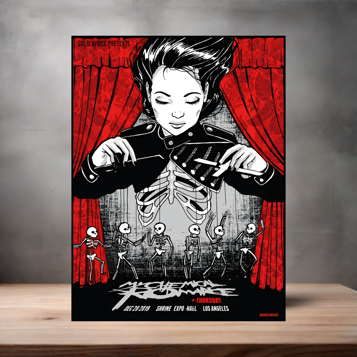 My Chemical Romance LA concert poster on aluminum print. Multiple sizes available