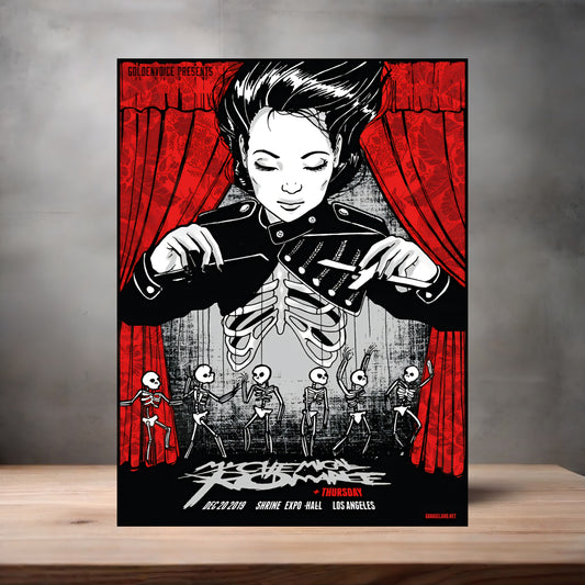 My Chemical Romance LA concert poster on aluminum print. Multiple sizes available