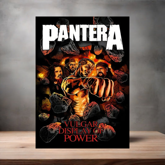Pantera Vulgar display of power v2 poster on aluminum print. Multiple sizes available.