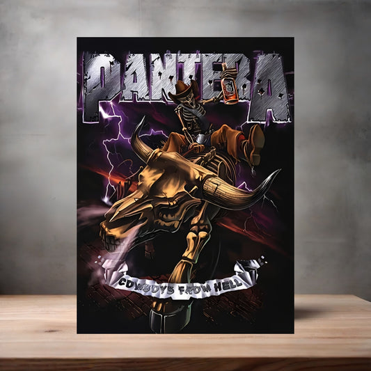 Pantera Cowboys from Hell poster on aluminum print. Multiple sizes available.