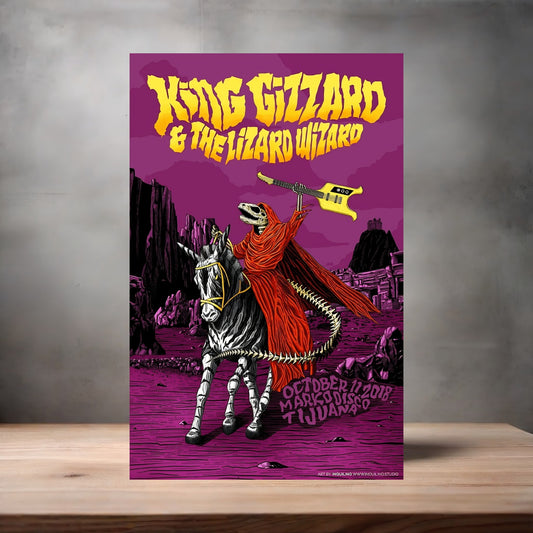 King Gizzard and the Lizard Wizard poster on aluminum print. Multiple sizes available.