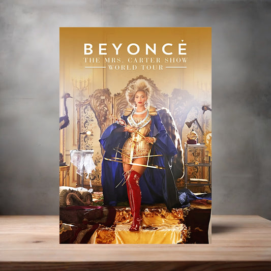 Beyonce the Mrs. Carter Show poster on aluminum print. Multiple sizes available