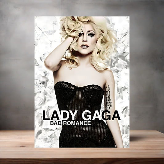 Lady Gaga Bad Romance poster on aluminum print. Multiple sizes available