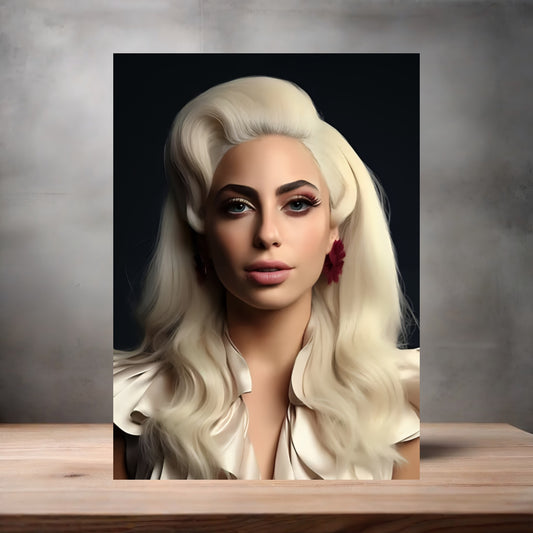 Lady Gaga poster on aluminum print. Multiple sizes available