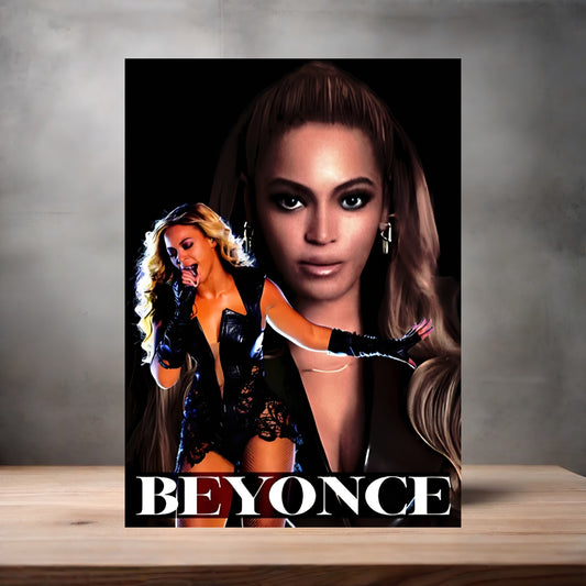 Beyonce on stage poster on aluminum print. Multiple sizes available
