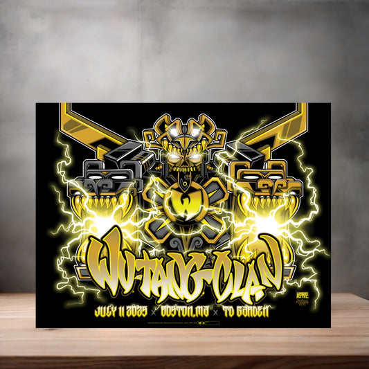 Wu-Tang Clan Boston MA concert poster on aluminum print. Multiple sizes available