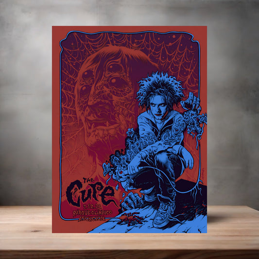 The Cure 2023 concert poster on aluminum print. Multiple sizes available