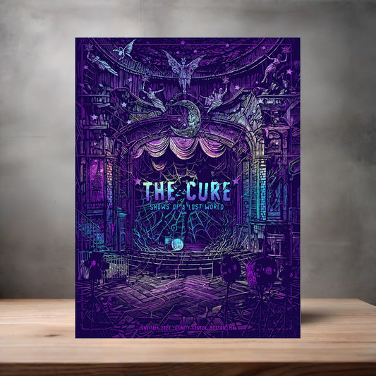 The Cure Boston MA concert poster on aluminum print. Multiple sizes available