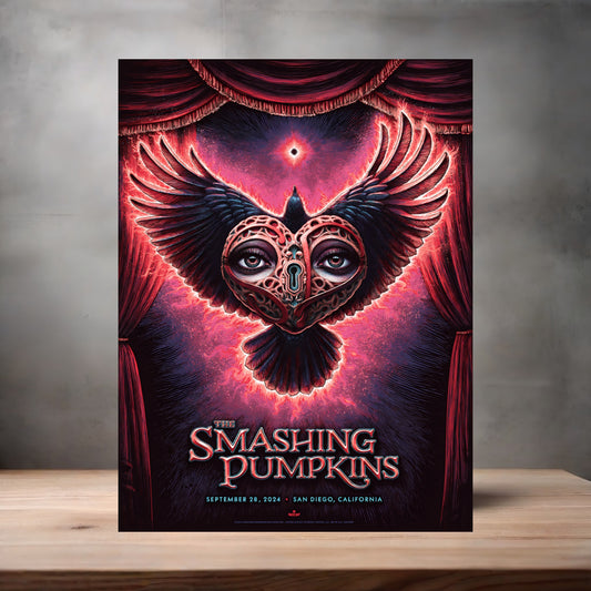The Smashing Pumpkins San Diego CA concert poster on aluminum print. Multiple sizes available