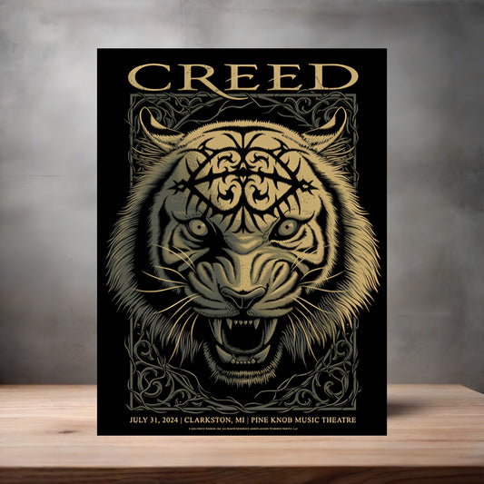 Creed Clarkston MI concert poster on aluminum print. Multiple sizes available