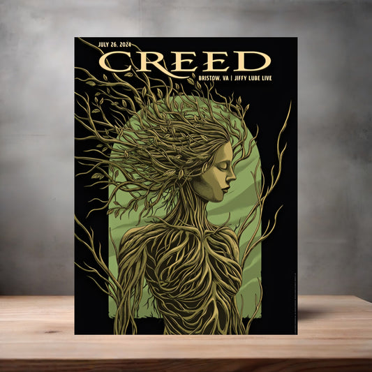 Creed Bristow VA concert poster on aluminum print. Multiple sizes available